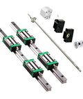 Killer Heavy Duty Hgr20 Linear Guide Rail And Rm1605 Ball Screw Set showing two 1200mm rails and four smooth glide blocks.
