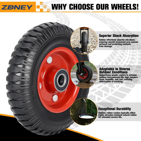 Heavy Duty Casters Set Of 4 With 8X2 Inch Solid Rubber Wheels And Knobby Tread, Each Capable Of 900 Lbs For A Total 3600 Lbs Load