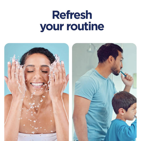People refreshing with Faucet Mount Replacement Water Filter 2 Pack With 3 In 1 Mineral Filtration And Lead Removal in a home setting.