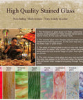 High quality stained glass showcase with various colors and textures, ideal for Butterfly Tiffany Style Stained Glass Table Lamp Night Light.