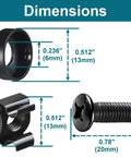 M6 Cage Nuts and Rack Mount Screw Kit 30 Pack Shop Grade Carbon Steel Server Hardware Heavy Duty Rust Resistant dimensions 0.236" and 0.512"