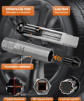 Heavy Duty 7 Spline Lug Nut Key Set With 5/8 And 3/4 Sizes Cold Forged Chrome Moly Steel showing lug nut and square drive details.
