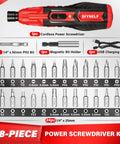 Top Rated Cordless Electric Screwdriver Kit With 28 Handy Bits And Magnetic Holder USB Powered For Quick Home Fixes and DIY Tasks Stored In A Slick Compact Case - Display of bits and screwdriver.