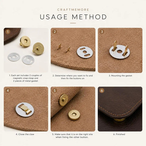 Crafting instructions for Straight Up Heavy Duty Magnetic Snap Buttons With A Tight Grip Clasp Ideal For Purse Crafting And Jacket Repair Kits Includes Full Hardware No Sweat Install Gold Size.