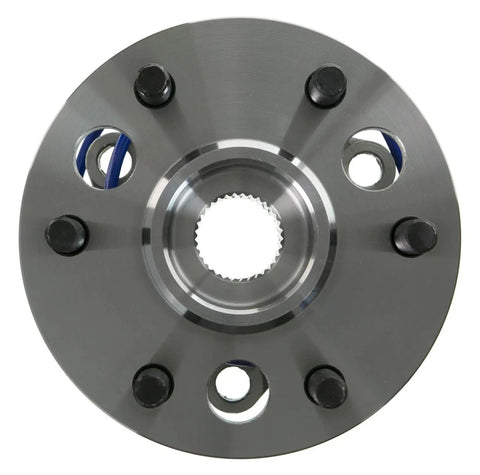 Drop That Wobbly Hub Quick Chevy K1500 Escalade Tahoe Wheel Bearing And Hub Assembly heavy duty steel front wheel hub top view.