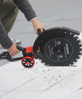 Heavy Grit High Output Electric Concrete Saw With 16 Inch Diamond Blade For Wet Dry Setup cutting through concrete slabs.