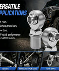 Seven Eighth Inch Fourteen Thread Heim Joint Rod Ends Pair Heavy Duty Steel Ball Bearings shown for versatile applications.