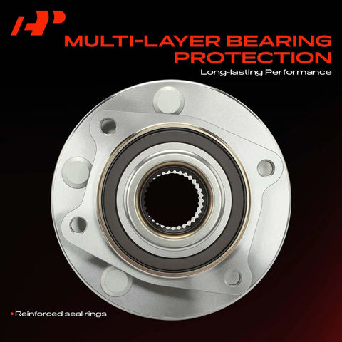 Heavy Duty Front Wheel Bearing And Hub Assembly With 5 Lug Fits Chrysler And Dodge Setup showing reinforced seal rings and smooth finish.