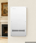 Slick 28 Inch In Wall Structured Media Enclosure Box With Dead Simple Screw On Cover mounted on wall in home setting.