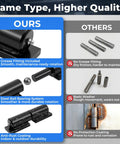 Comparison of Seven Inch Weld On Barrel Hinges With Grease Zerks Built Like A Tank From Solid Carbon Steel versus standard hinges.