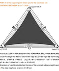 Diagram showing Sun Shade Sail 20 By 20 By 28 Point 3 Triangle Dark Grey With Curved Edges Commercial Grade 185GSM HDPE Outdoor Shade Cloth installation.