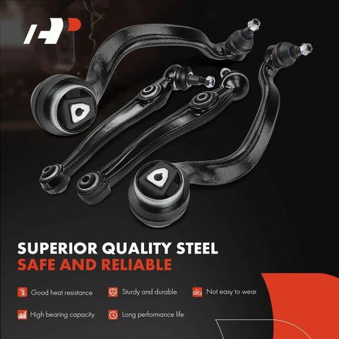Heavy Duty Front Suspension Strut Assembly Bundle With Beefed Up Upper And Lower Control Arms For BMW X5 E70 And X6 E71 2007 To 2013, featuring quality steel components for durability.