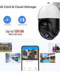Built Tough 5MP PtZ Outdoor Security Camera Features Rock Solid IP66 Weatherproof Build with SD card and cloud storage option.
