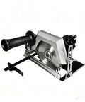 Heavy Lifting Drill Attach Circular Saw Adapter For Wood And Pvc Boards With Quick Adjust Depth Bevel Controls Rock Solid Base And Laser Precision Guide For Knockout Cuts showing saw blade and handle.