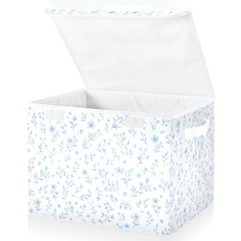 Built Tight Foldable Storage Bin With Heavy Duty Handles And Velcro Close Top For No Sweat Organization Amazingly Durable Hybrid Frame Construction Works Like Magic For Dorms Apartments And Cluttered Homes, floral design.