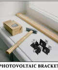 Premium 4 Piece Solar Panel Middle Clamps With M8 Bolts And Heavy Duty Pressure Blocks Hassle Free Mounting Hardware For Rooftop Arrays on a windowsill.
