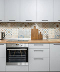 Modern kitchen with Oil Rubbed Bronze Curved Cabinet Handles Arch Drawer Pulls installed on white cabinets, 3 inch hole centers