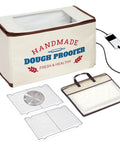 Extra Large Automatic Dough Proofing Box With Plug And Play Temperature Settings And An All Day Timer beside metal racks and a carrying bag.