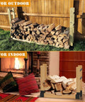 Outdoor Firewood Rack Brackets Kit used outdoors and indoors for neat firewood storage, set of 2 heavy duty metal brackets.