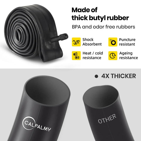 Two Pack 12 Inch Inner Tubes For Kids Bikes Fits Most 12 Inch Wheels From 1.75 To 1.95 Wide Thick Butyl Rubber BPA Free Latex Free