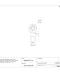 Garage-Tested Three-Piece Spherical Rod End Bearing With Right Angle Y-Stud And Regreasable Bronze Race for Heavy Duty Shifter Linkage design dimensions.