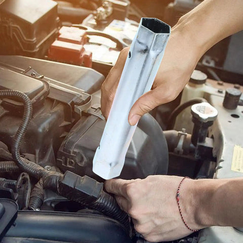 Heavy Duty Hardened Steel Socket Wrench For Rv Water Heater Element Removal Tough As Nails Multi Function Tubular Spanner in use on engine