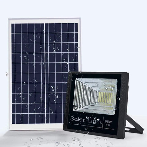 JUDYSSY Solar Flood Lights Solar Led Flood Lights with 65W panel and light, waterproof for outdoor use, effective solar lighting.