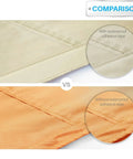 Comparison of shade sails with and without waterproof adhesive tape, highlighting different seam reinforcements.