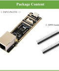 ESP32 P4 ETH Development Board With 100 Mbps Ethernet and 20-pin headers, showcasing plug and play features for IoT prototyping.