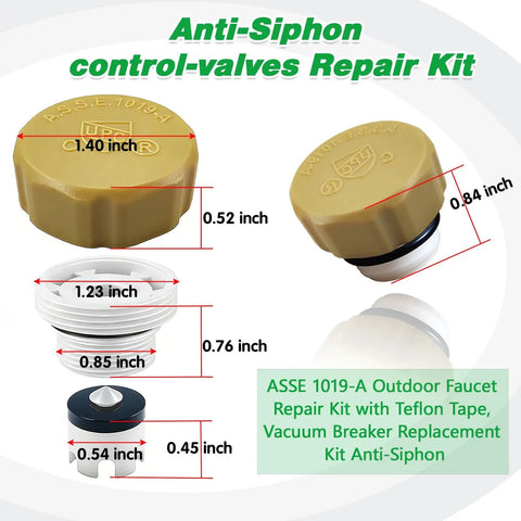 Anti Siphon Vacuum Breaker Check Valve Replacement Kit With Decorative Cover ASSE 1019 A Plastic Body Plunger And O Ring
