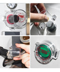Heavy Duty Magnetic Lockout Cover For Round Emergency Stop Button showing clear polycarbonate shield on switch unit