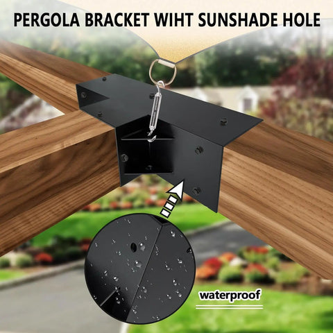 3 Way Pergola Brackets Kit For 4x4 Wood Beams With Post Anchors T Shape Flat Wood Brackets Heavy Duty Galvanized Steel Matte Black Finish Built To Last For Outdoor Patio Gazebos And Cabins 2 Pack