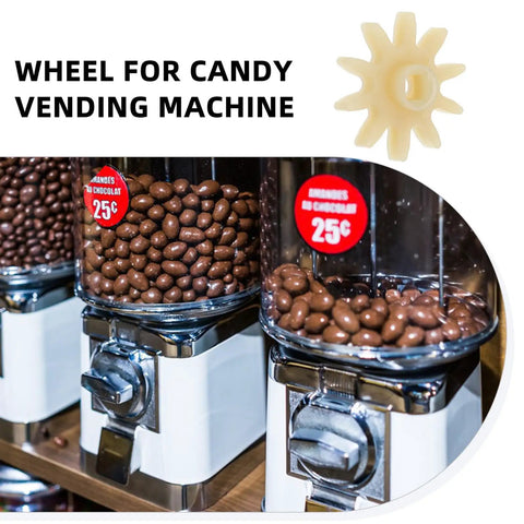10 Pack Mini Plastic Gear Wheels For Candy Dispensers, High Precision Rotating Mechanism, Compact Design, Easy Install, Universal Candy Machine Replacement Parts For Gumball Machines And Snack Dispensers, white gear wheel