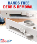 Central Vacuum Automatic Dust Pan Attachment with On Off Switch Kickplate, white, universal inlet valve, fits major brands
