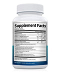 Back view of 7 In 1 Brain Boost Stack With Magnesium Glycinate And Lithium Orotate 10 Mg Ashwagandha NAC And Omega 3 For Mood Boost Focus Memory Support Non GMO Vegan Capsules bottle showing supplement facts.