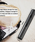 Handheld Milk Frother With Cover, 15 Second Silent Drink Mixer, Travel Ready Battery Powered Stainless Steel Whisk shown with travel sleeve