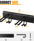 Sick Wall Mounted Ski Storage Rack That Handles 8 Pairs And Keeps Your Garage Clean With Dedicated Space For Snowboards Ski Poles And Helmets, product dimensions 17" x 4" x 11".
