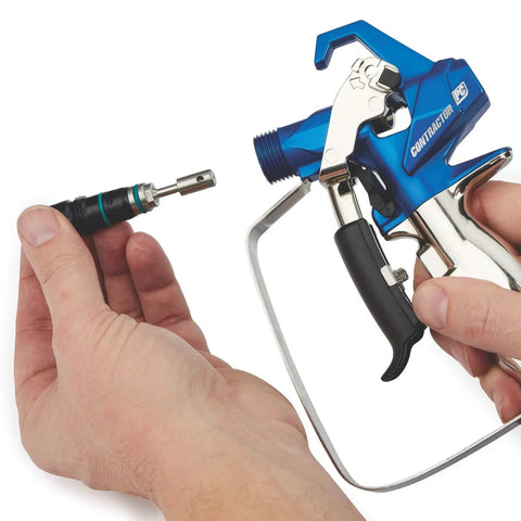 Job Site Ready Airless Paint Spray Gun Featuring No Sweat Adjustments And RAC X Quick Swap Switch Tip for quick cartridge change
