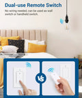 Remote Control Light Socket With Wireless Switch Replaces Pull Chain No Wiring Needed 100 Ft Range Wall Mounted Controller
