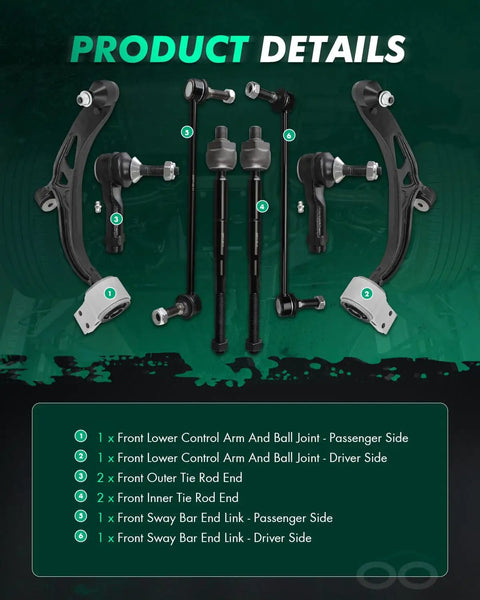 Built Rugged Front Lower Control Arms With Ball Joints Full Suspension Turnkey Swap Kit For Ford Explorer And Police Interceptor Utility Models Drop In Ready Heavy Duty Replacement Parts detailed image of suspension components including control arms and tie rods.