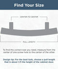 Top Shelf 3 Or 3.75 Inch Champagne Bronze Gold Cabinet Handles And Drawer Pulls sizing guide illustration for pull length.