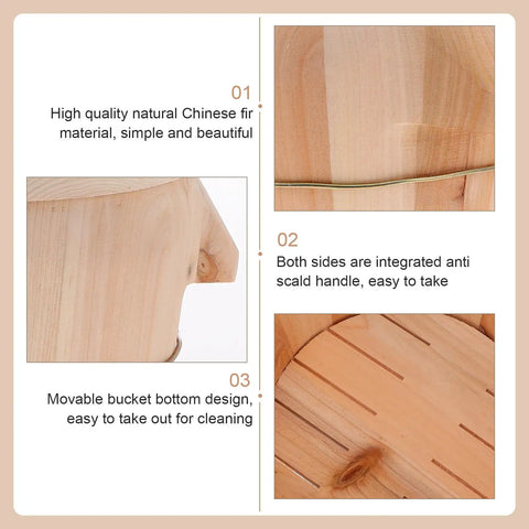 Sweet Wooden Rice Container Bucket With Sturdy Side Handle For Steaming Perfectly Fragrant And Chewy Rice Using Safe Odorless Material For Busy Home Chefs Who Want That Good Vibes Cooking Experience Today, showcasing quality natural Chinese fir material.