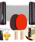 Portable Ping Pong Paddle Set With Retractable Net 2 Rackets 3 Balls Carry Bag Indoor Outdoor Table Tennis Gear For Quick Setup And Serious Fun Great For Family Games Backyard Parties Travel Ready Beginner To Pro Friendly