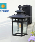 Modern Black Exterior Porch Light Wall Mount Lantern for Home Front Porch Patio Waterproof Outdoor Aluminum Clear Glass 1 Pack Anti Rust Weatherproof Exterior Lighting Fixture Built To Last
