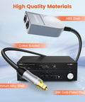One To Two Toslink Optical Audio Splitter Cable Fiber Optic SPDIF Digital Adapter for Home Theater, 2ft cotton braided cord.