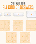 Clear Drawer Organizer Set 25 Piece Plastic Storage Bins For Desk Kitchen Bathroom And Vanity Modular Stackable Trays Non Slip
