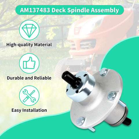 Heavy Duty Spindle Assembly For John Deere X300 X350 S240 Z225 Lawn Tractor Replace Am137483 Am136733 close-up view