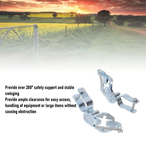 Two Pack T Post Gate Hinge Kit Galvanized Iron Hinge Pins For Chain Link Fence Gates With One And Three Eighths Inch Hinged Eyes