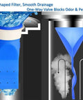 Illustration of Five Pack Thickened Adjustable Silicone Floor Drain Backflow Preventer with Odor Blocking One Way Valve