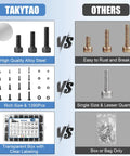 Comparison of Heavy Gauge Metric Hex Socket Screw Kit With M2 M3 M4 M5 Bolts Matching Nuts And Flat Washers against inferior products.